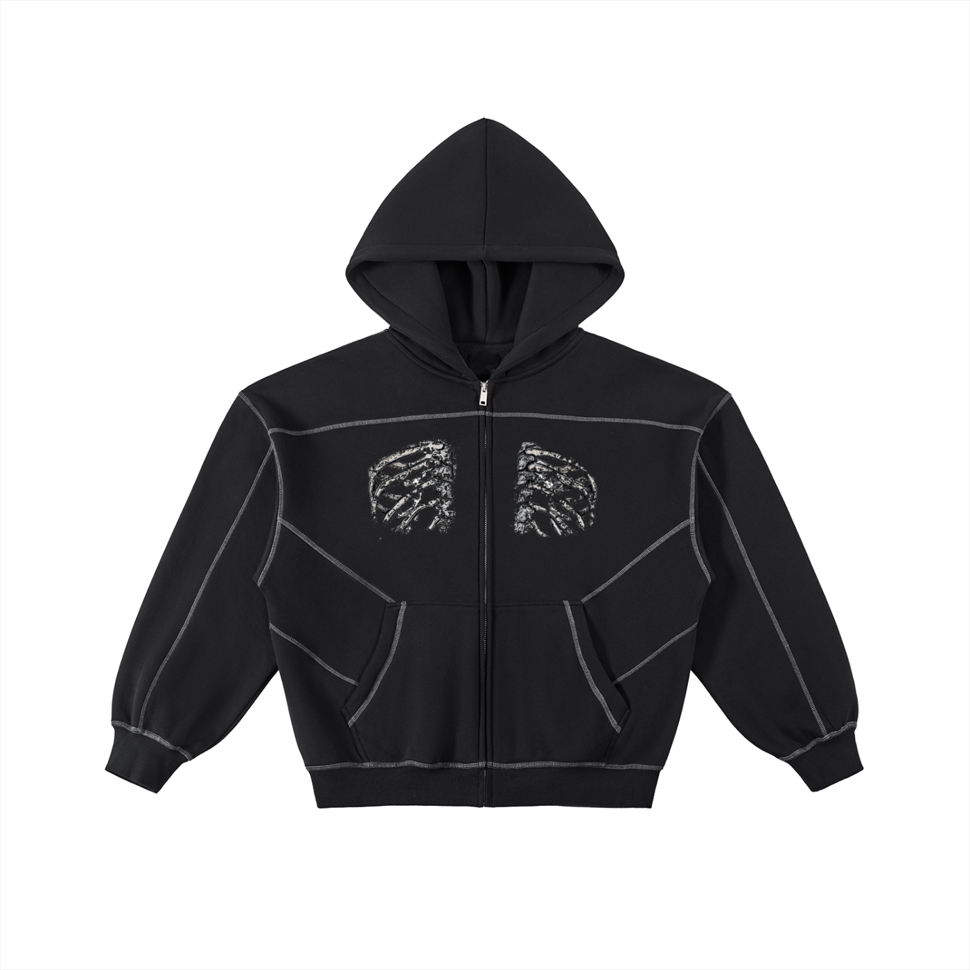 Contrast Skellie hoodie