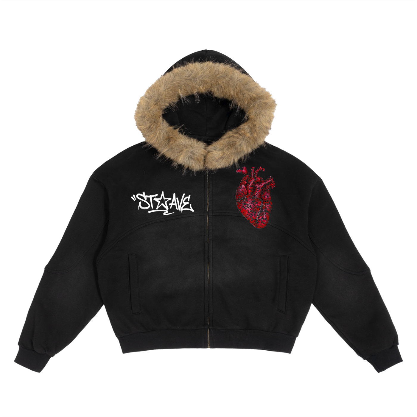 Skellie Fur Hoodie